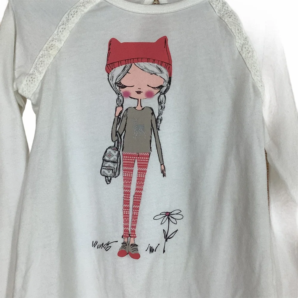 The Children’s Place White Graphic T-Shirt 5/6